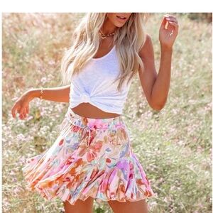 Vici Floral Pink Skirt size small